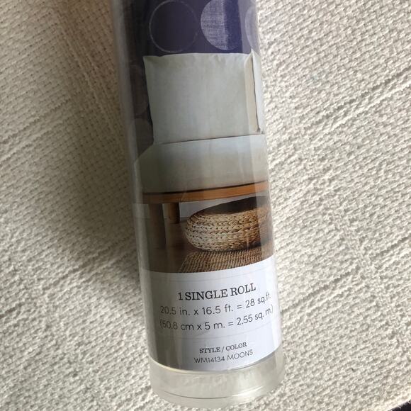 World Market Moon Phases Peel & Stick Removable Wallpaper Blue Covers 28 sq feet - Picture 3 of 9